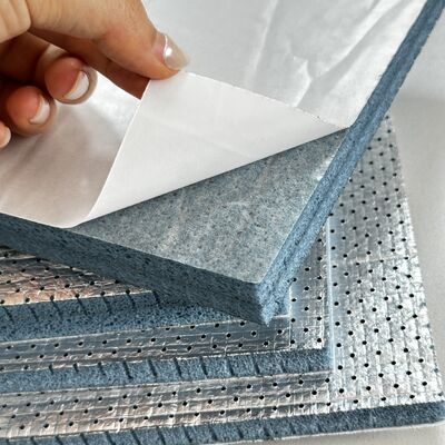 Półotwarta pianka poliolefinowa PO z warstwą folii aluminiowej i podkładem samoprzylepnym Płyty izolacyjne klasy premium redukujące hałas Ognioodporne i łatwe w montażu w systemach wentylacyjnych
