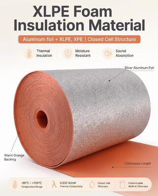 Flame Retardant Aluminum Foil Laminated XLPE Foam Insulation Roll Heat Barrier Sheet for Hotel Commercial Building HVAC Duct System